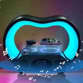 2024 New 6 In 1 Smart Remote Control Bluetooth - compatible Ambience Intelligent LED Table Lamp Multi - function Wireless Charger Night Light Bluetooth - compatible Speaker - Show Gadgets